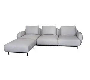 Cane-Line - Aura 3-pers. sofa m/lavt armlæn & chaiselong Højre Light grey, Cane-line Essence
